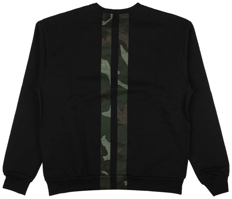 Pyer Moss Camo Stripes Crewneck Sweatshirt Black