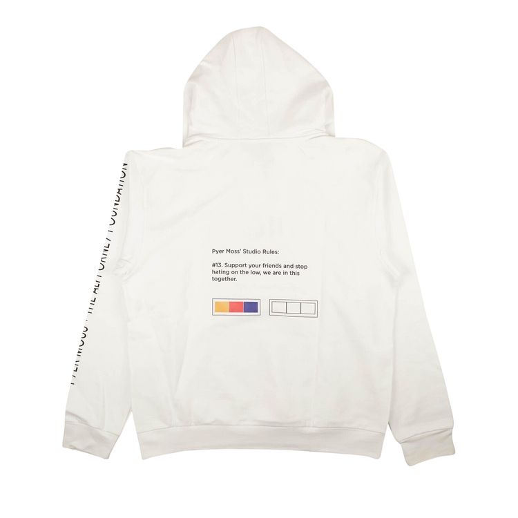 Pyer Moss Graphic Print Pullover Hoodie Sweatshirt White