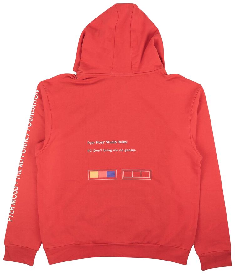 Pyer Moss Multi Graphic Pullover Hoodie Sweatshirt Red