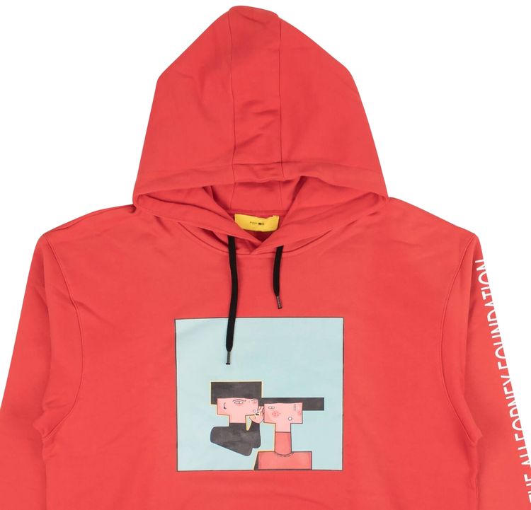 Pyer Moss Multi Graphic Pullover Hoodie Sweatshirt Red
