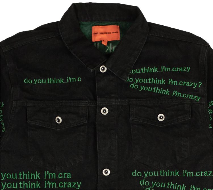 Who Decides War Monster Distressed Denim Jacket Black