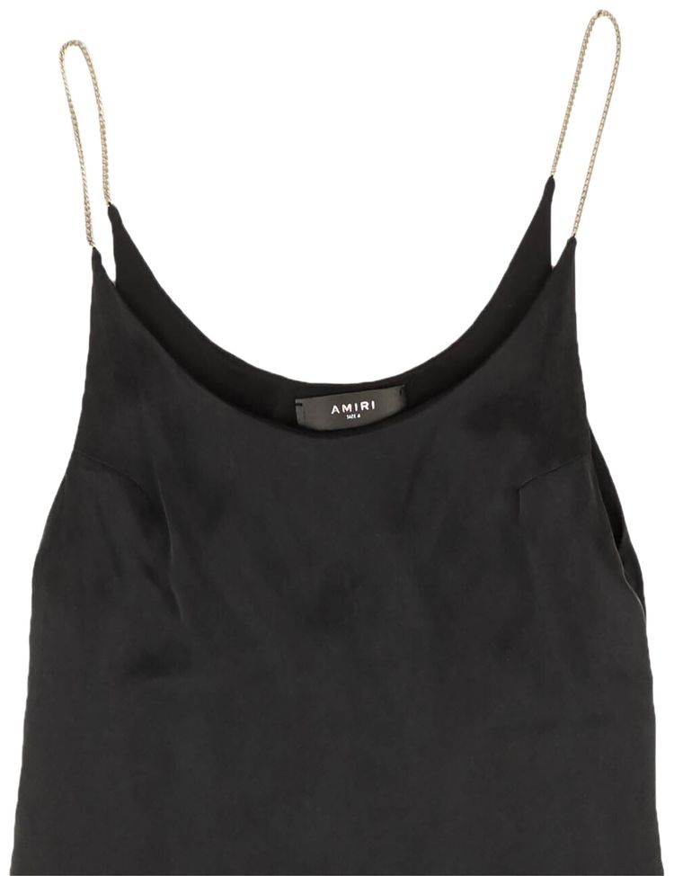 Amiri Low Scoop Chain Strap Slip Dress Black