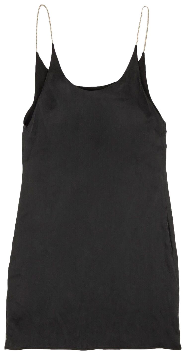Amiri Low Scoop Chain Strap Slip Dress Black
