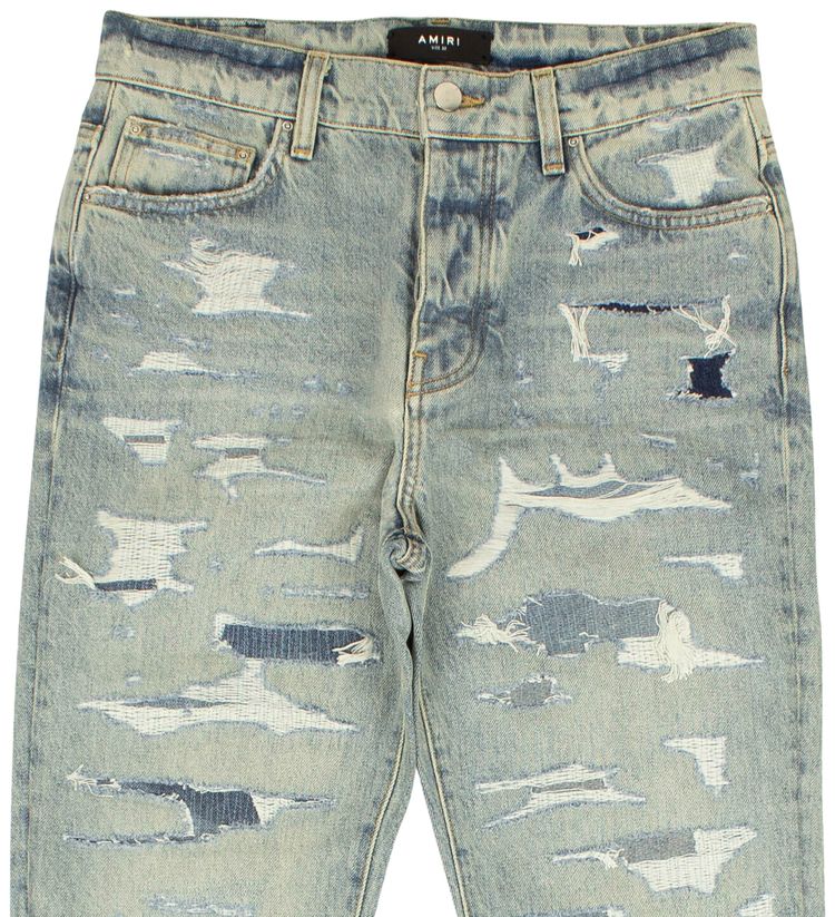 Amiri Bruise Relaxed Denim Jeans Blue