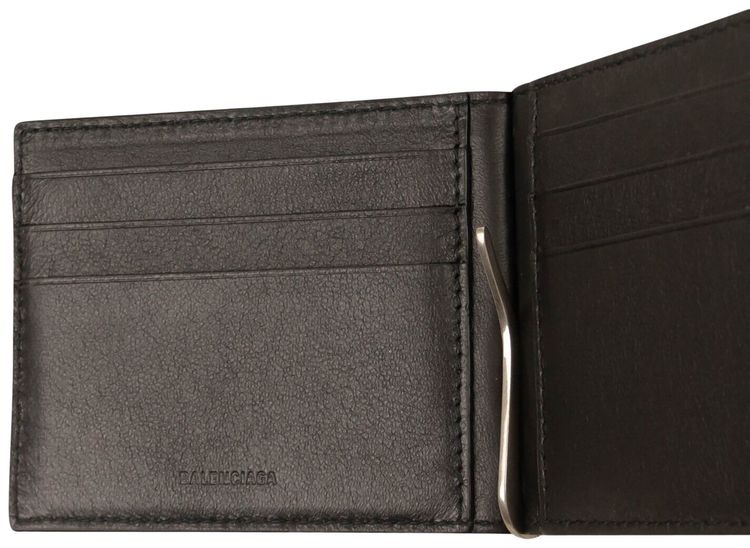Balenciaga Scribble Calf Leather Cardholder Wallet Black
