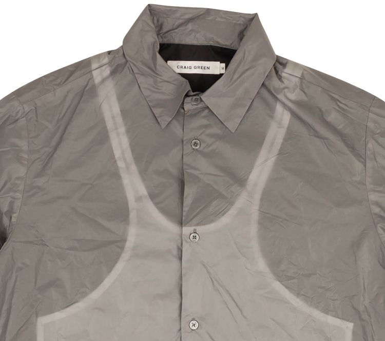 Craig Green Button Down Short Sleeve Ghost Shirt Grey