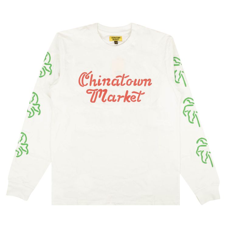 Chinatown Market Long Sleeve Palm Tree T Shirt White