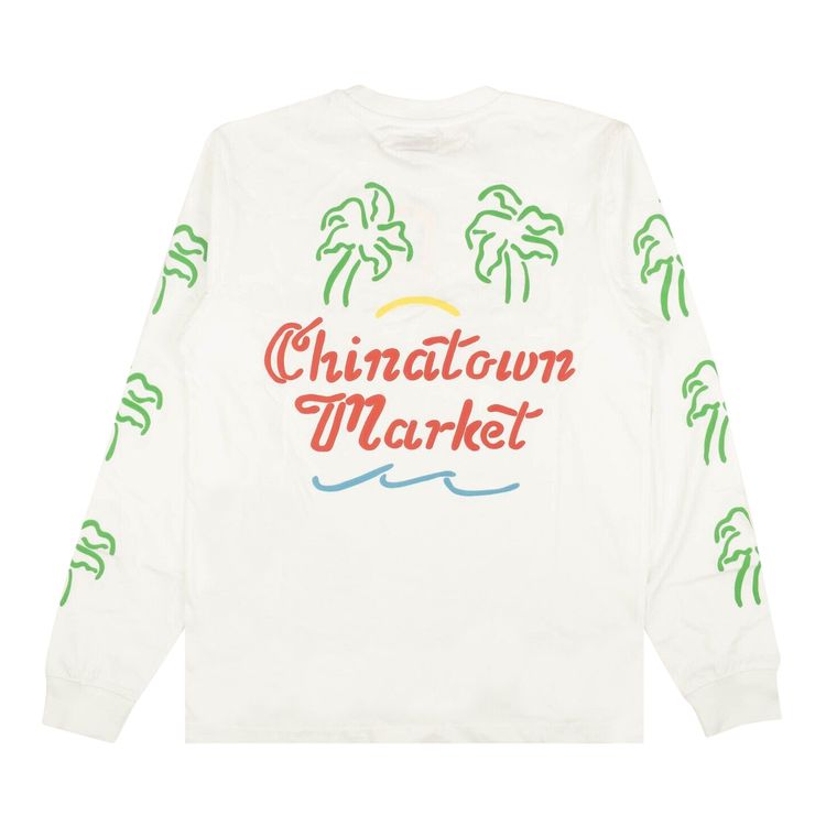 Chinatown Market Long Sleeve Palm Tree T Shirt White