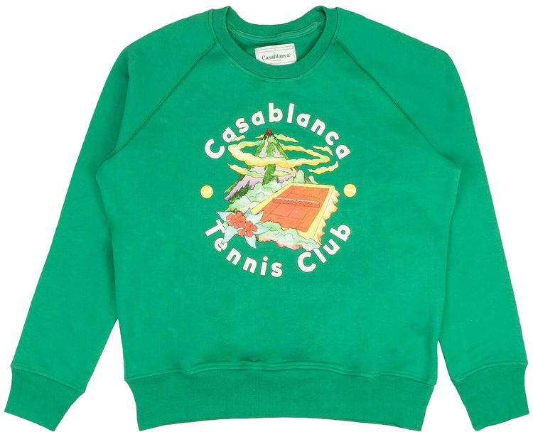 Casablanca Tennis Club Crewneck Sweatshirt Green