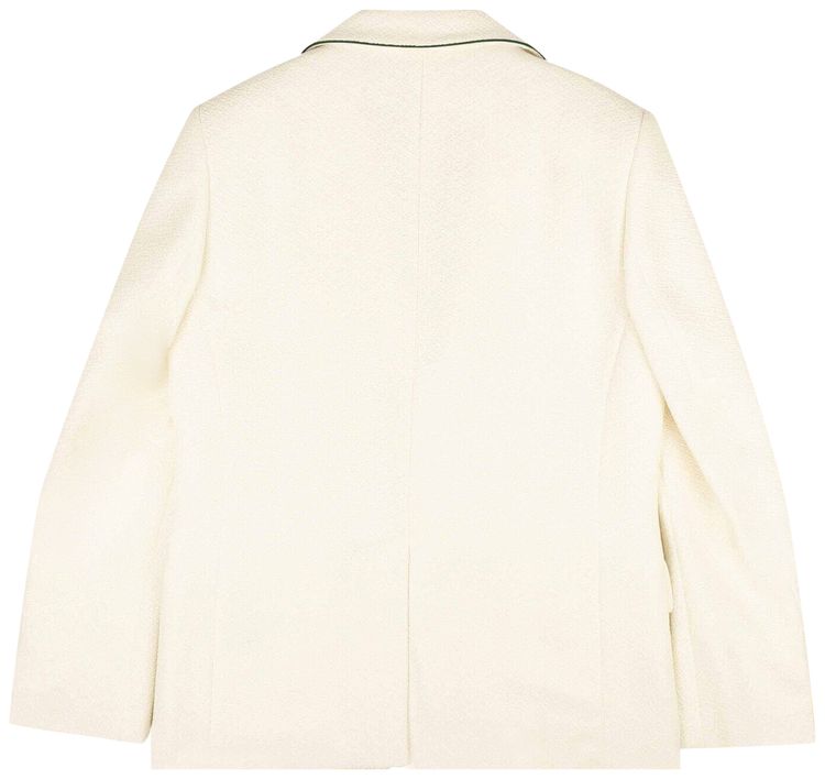 Casablanca Piped Wool Blend Tennis Jacket Off White