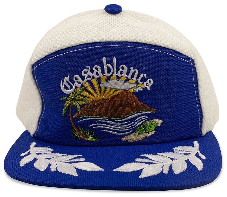 Casablanca Embroidered Trucker Hat Navy