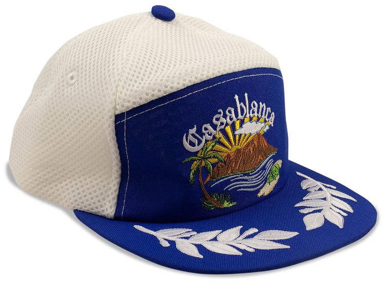 Casablanca Embroidered Trucker Hat Navy