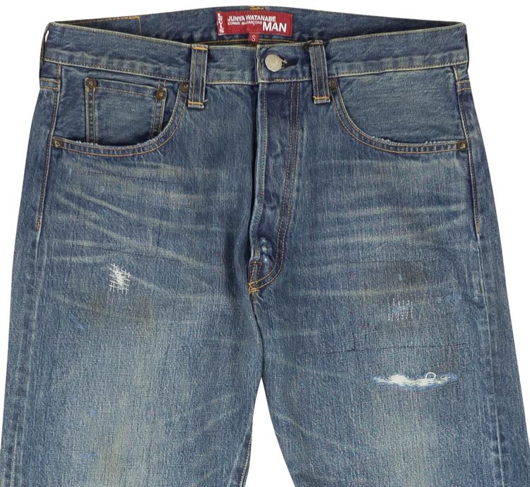 Junya Watanabe Stripe Patch Jeans Blue