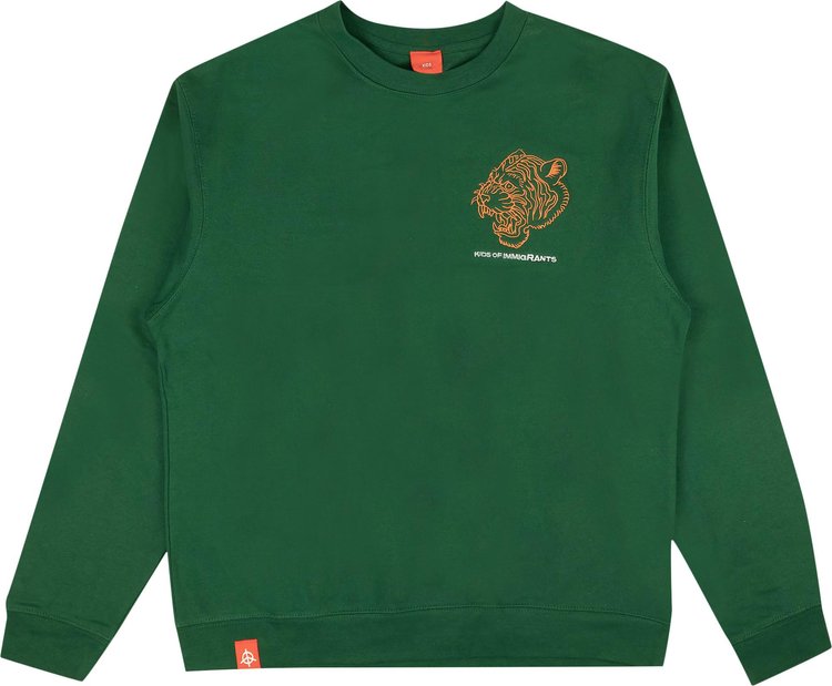 Kids of Immigrants Tiger Essential Crewneck Sweatshirt 'Green'