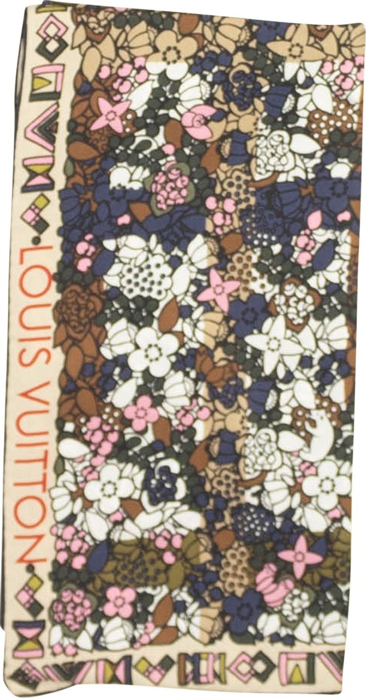 Louis Vuitton Silk Square Floral Scarf 'Tan'