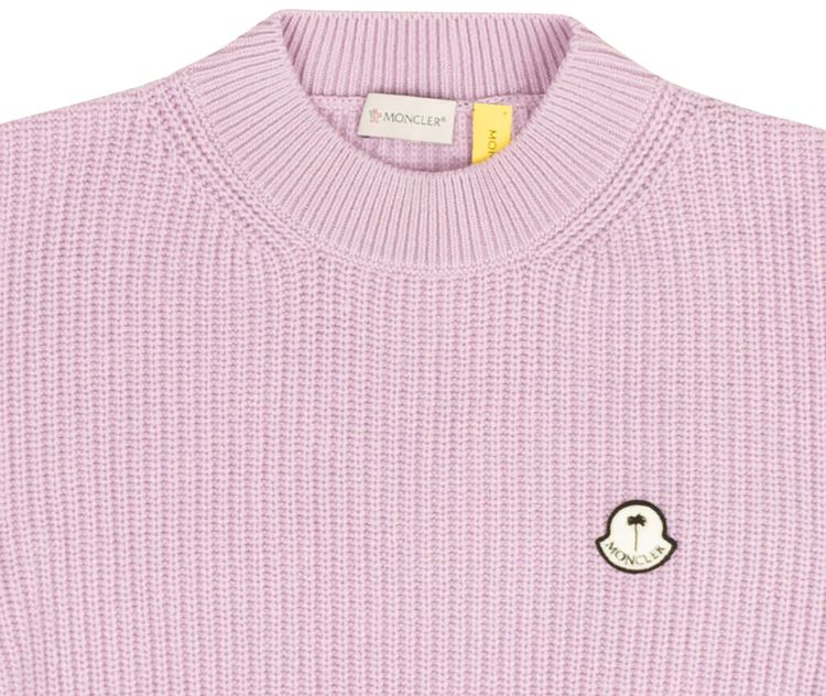 Moncler Wisteria Rib Knit Wool Sweater Purple