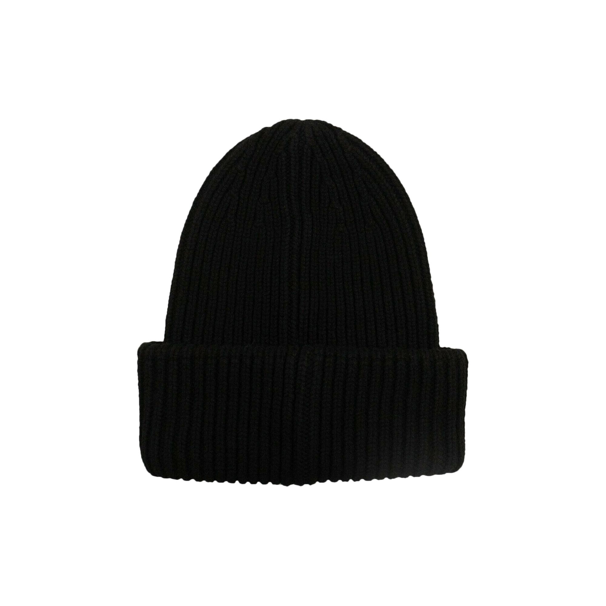 Buy Moncler Wool Logo Patch Beanie Hat 'Black
