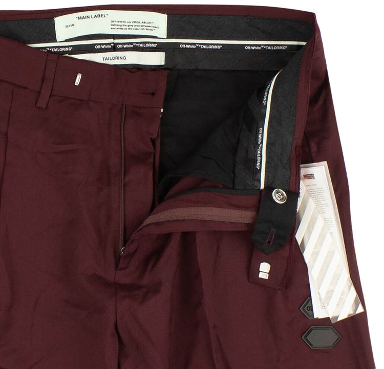 Off White Oversized Suit Pants Red