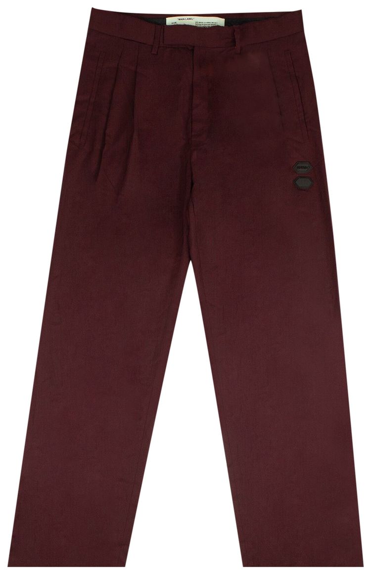 Off White Oversized Suit Pants Red