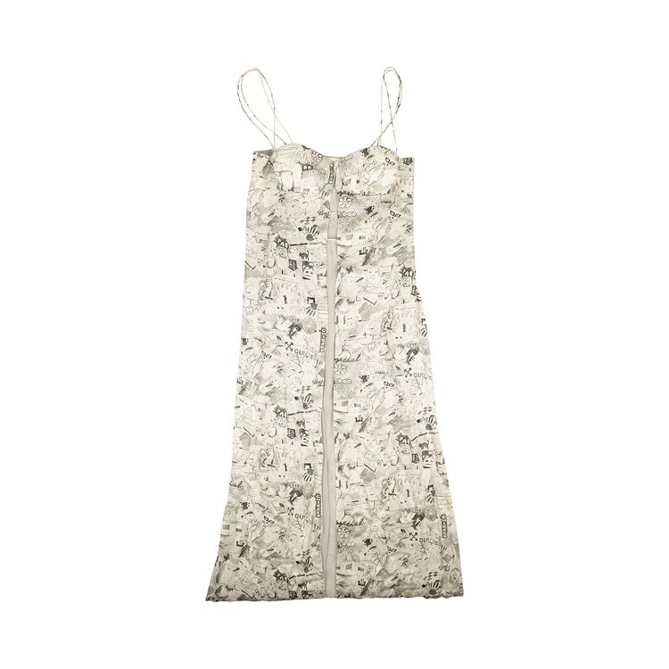 Off White Graphic Long Dress White