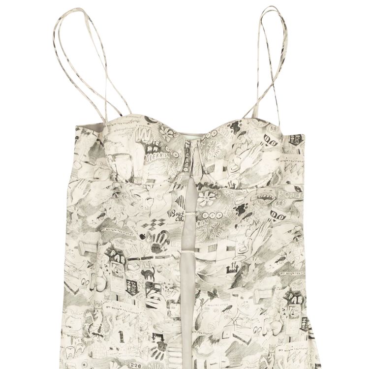 Off White Graphic Long Dress White