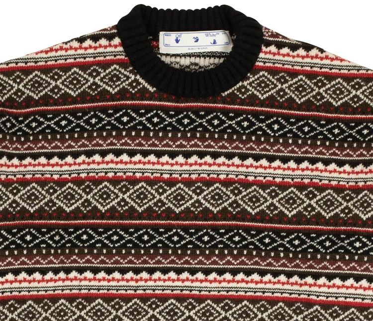Off White Agreement Fair Isle Crewneck Multicolor