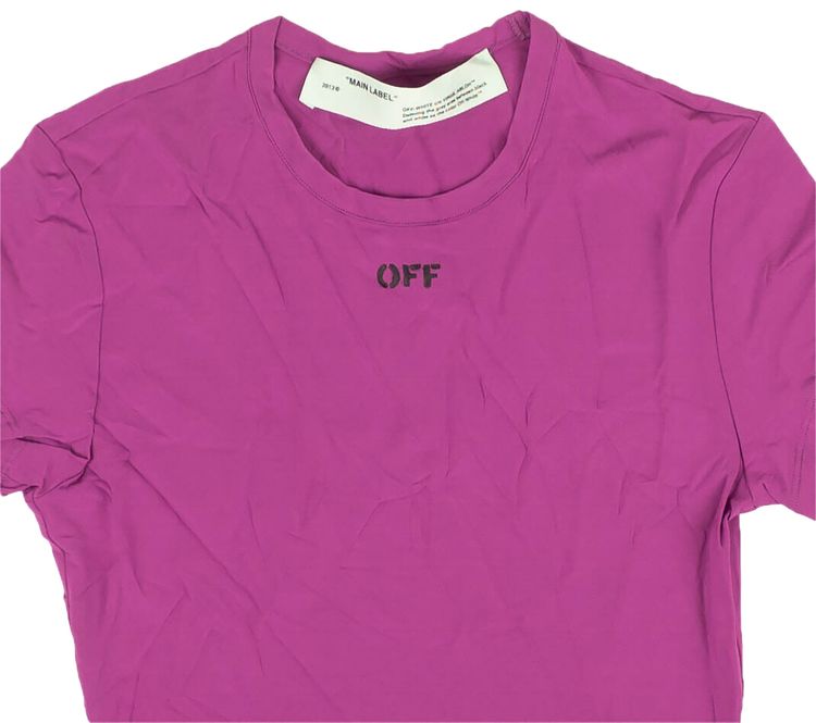 Off White Basic Tiny T Shirt Purple