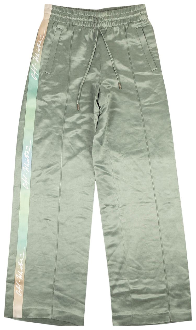 Off White Logo Wide Track Pants Blue