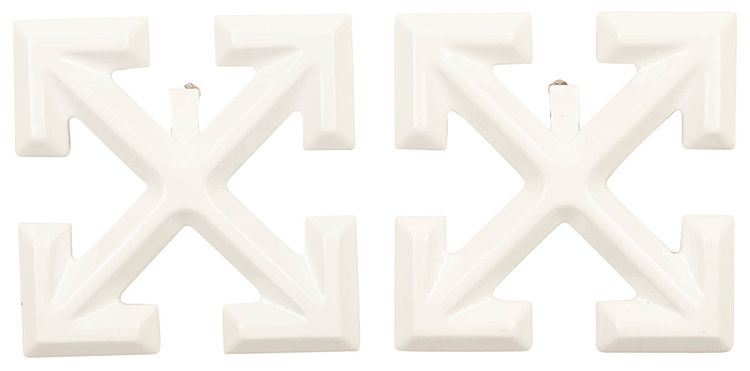 Off White Jumbo Arrow Earrings Grey