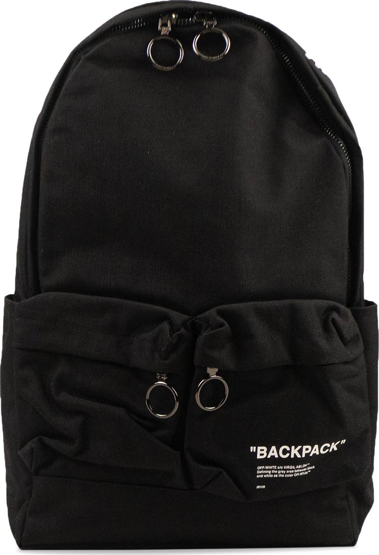 Off White Quote Backpack Black