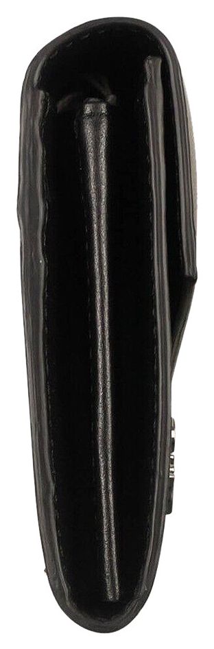 Off White Leather Hand Long Wallet Black