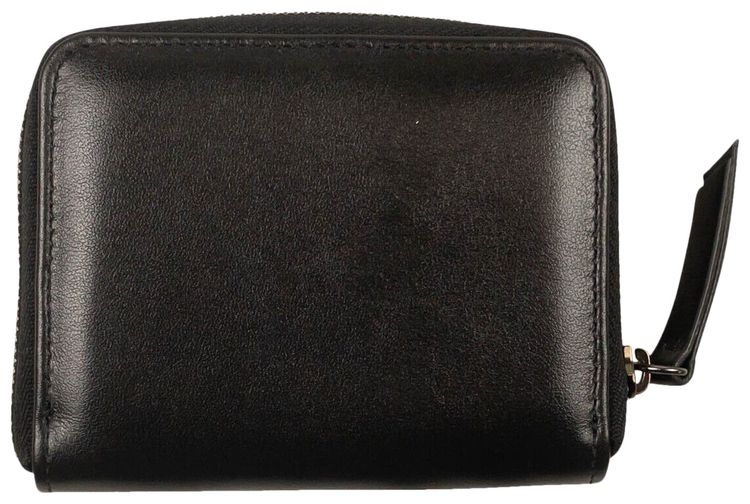 Off White Leather Zip Wallet Black