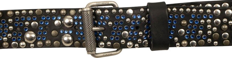 Off White Studs Leather Belt BlackSilver