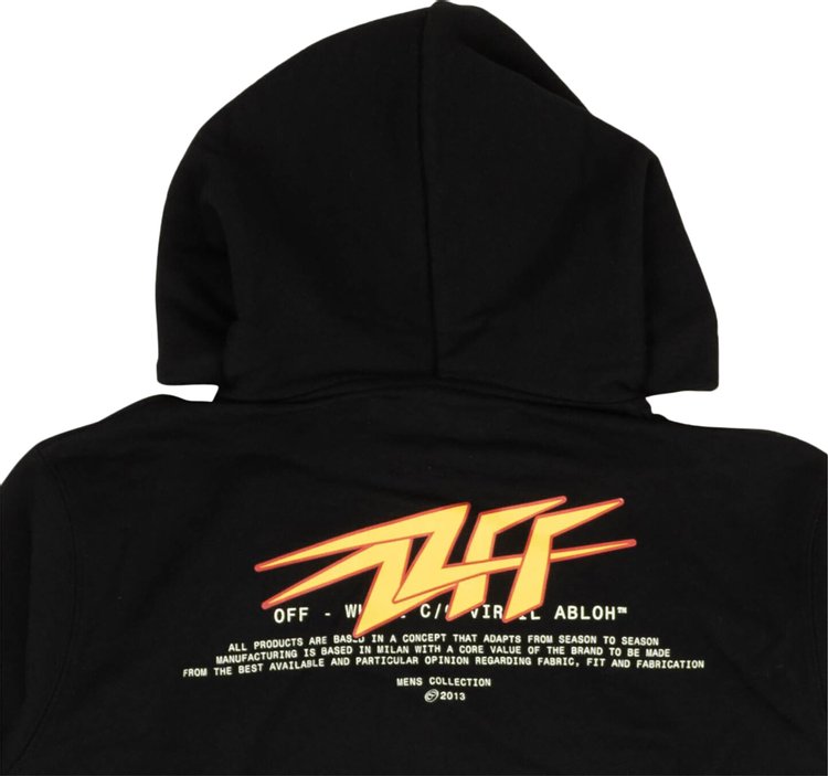 Off White Thunder Slim Zip Hoodie BlackYellow