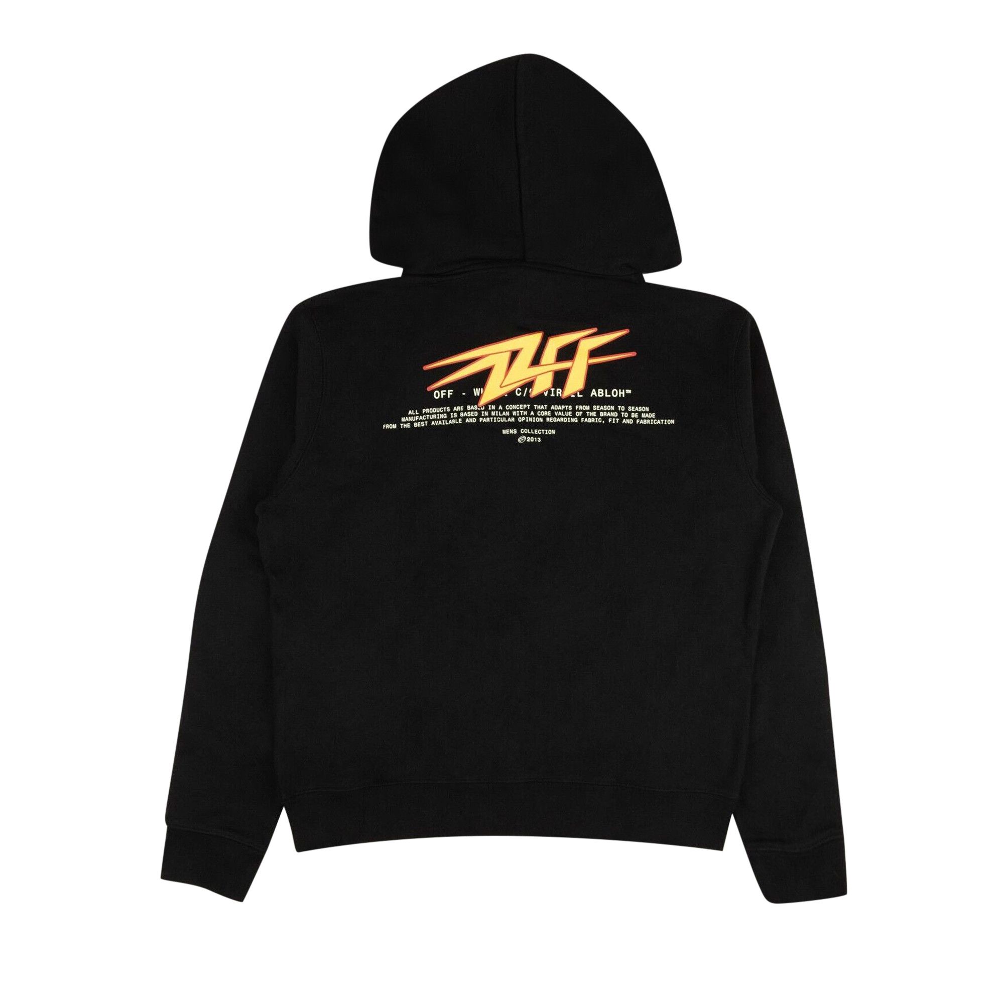 Buy Off-White Thunder Slim Zip Hoodie 'Black/Yellow