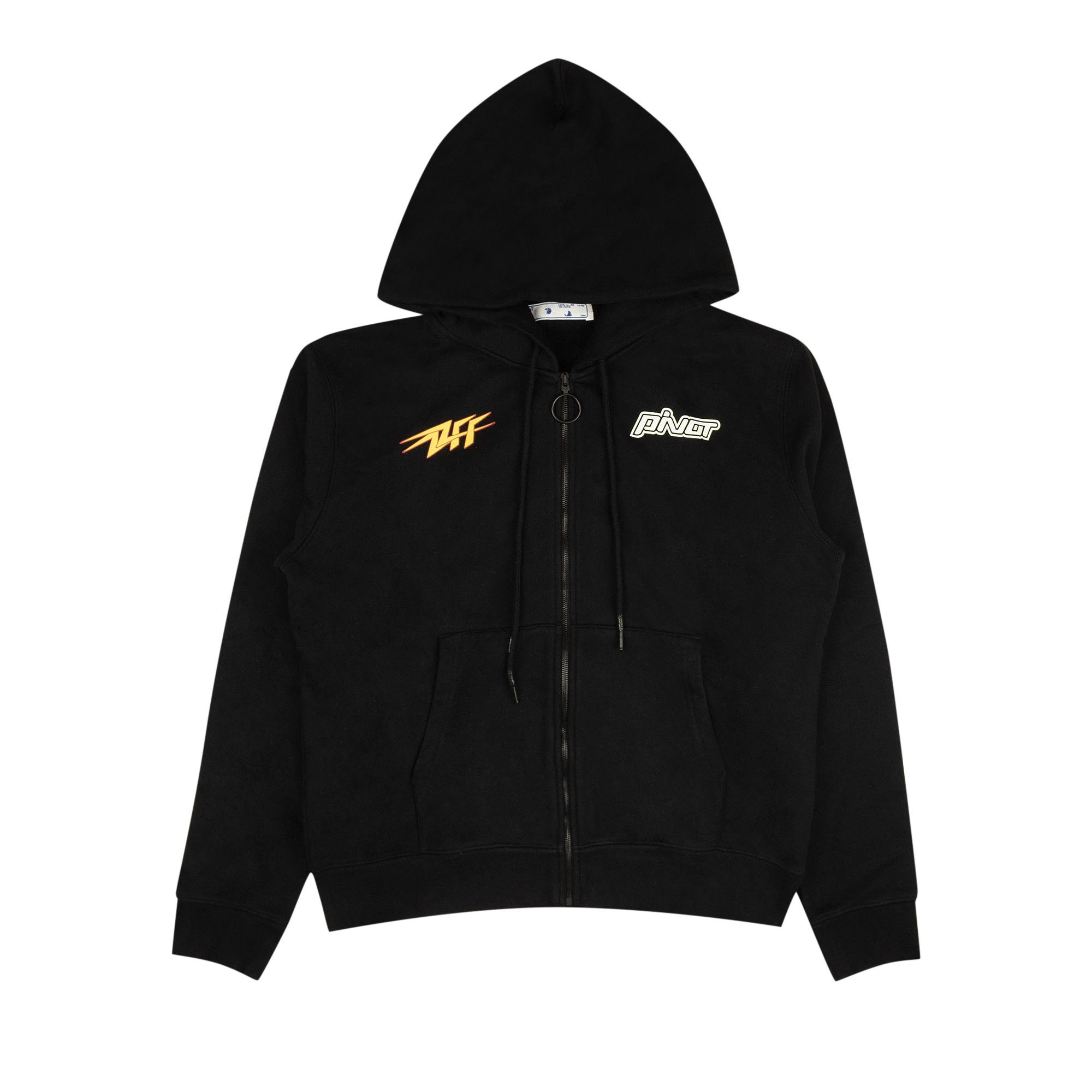 Buy Off White Thunder Slim Zip Hoodie Black Yellow
