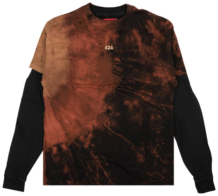 424 Reworked Double Layer Bleached T Shirt Black