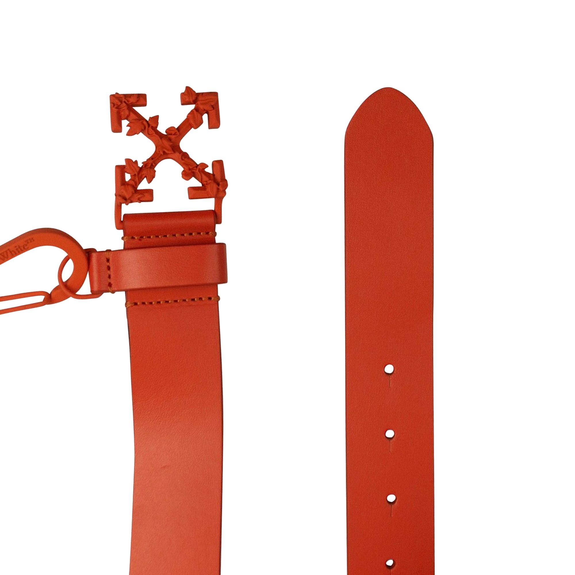 Buy Off White Leather Paperclip Belt Orange OMRB041E20LEA0012000 GOAT