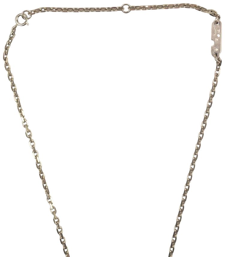 Off White Logo Metal Leaves Necklace Green