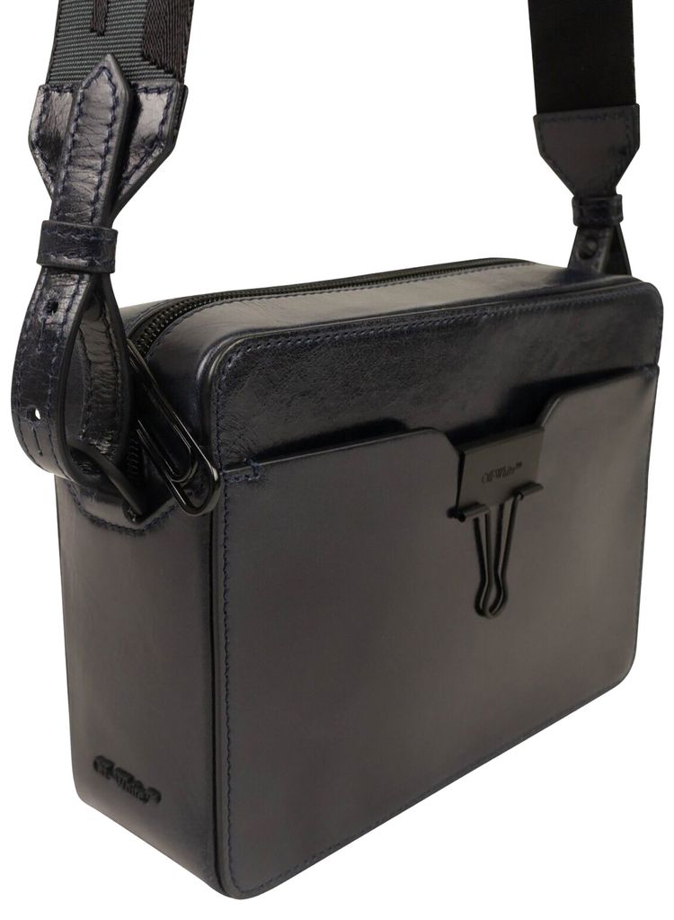 Off White Leather Camera Bag Black