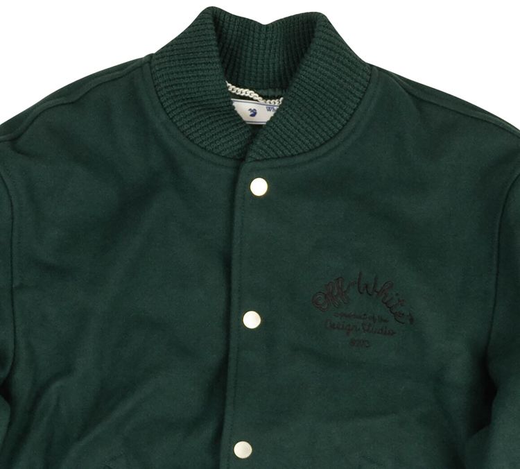 Off White Arrow Varsity Jacket Black