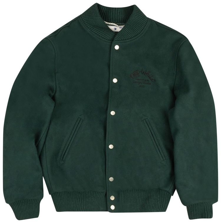 Off White Arrow Varsity Jacket Black