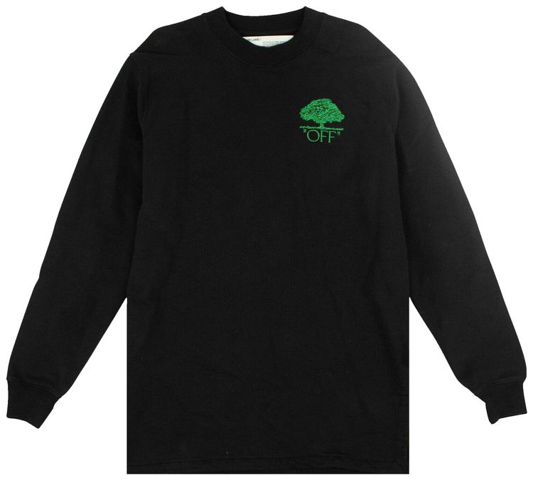 Off White Tree Sweatshirt Dress Black