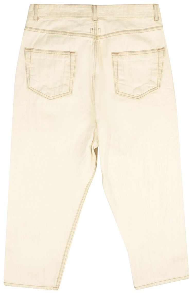 Rick Owens DRKSHDW Collapse Cut Denim Pants White