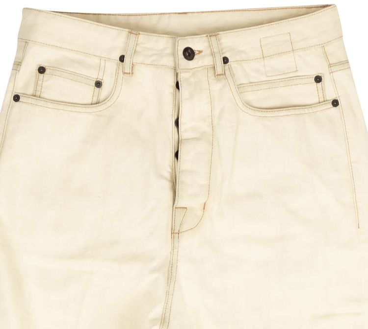 Rick Owens DRKSHDW Collapse Cut Denim Pants White