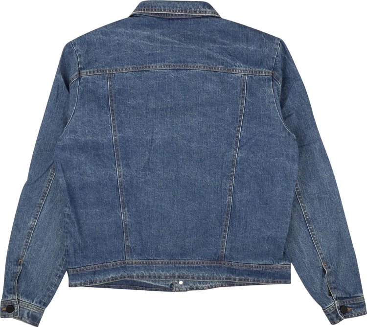 Pyer Moss Leather Pocket Denim Jacket Blue