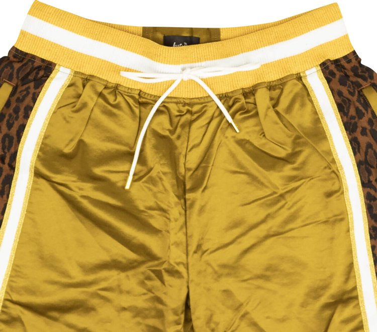 Just Don Leopard Print Silk Shorts Gold