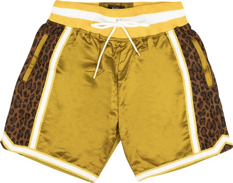 Just Don Leopard Print Silk Shorts 'Gold'