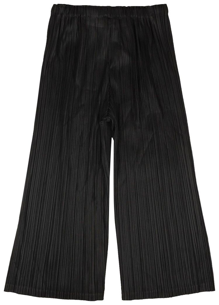 Issey Miyake Pleated Wrap Tie Front Pants Black