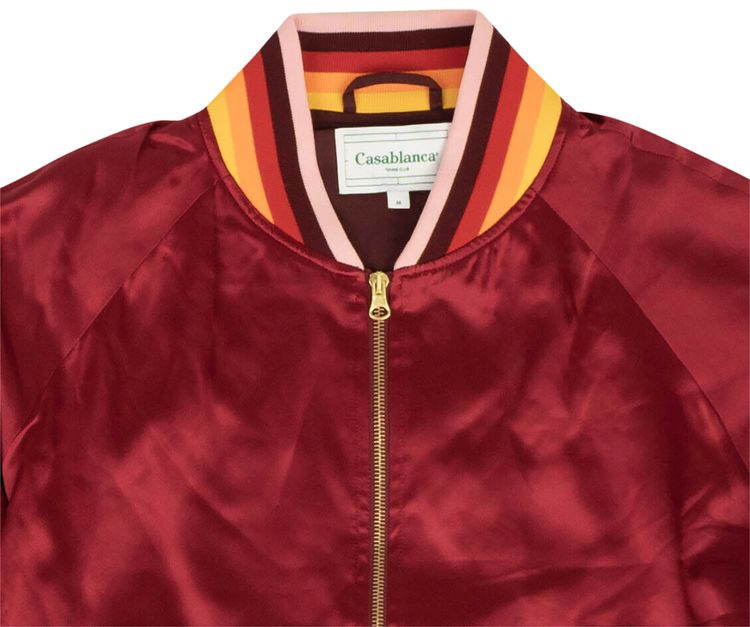 Casablanca Embroidered Souvenir Bomber Jacket Bordeaux
